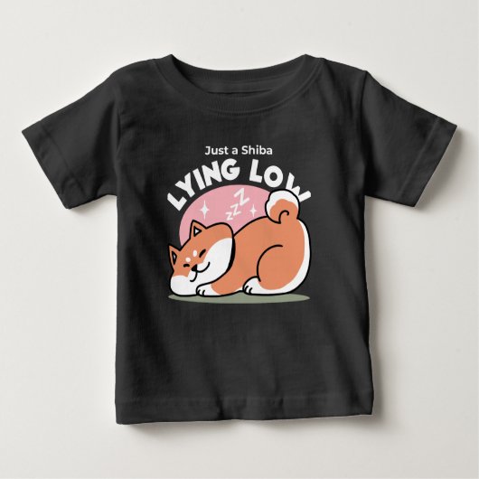 Just a Shiba Llow：かわいい柴犬デザイン ベビーTシャツ (正面)