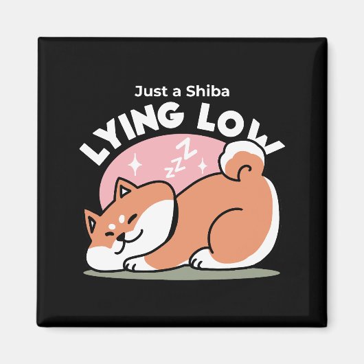 Just a Shiba Llow:かわいい柴犬デザイン マグネット (正面)