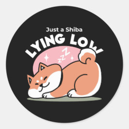 Just a Shiba Llow：かわいい柴犬デザイン ラウンドシール