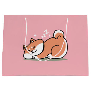 Just a Shiba Llow：かわいい柴犬デザイン ラージペーパーバッグ