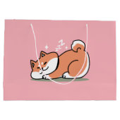 Just a Shiba Llow:かわいい柴犬デザイン ラージペーパーバッグ (裏面)