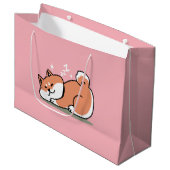 Just a Shiba Llow:かわいい柴犬デザイン ラージペーパーバッグ (正面アングル)