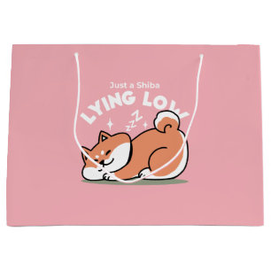 Just a Shiba Llow：かわいい柴犬デザイン ラージペーパーバッグ