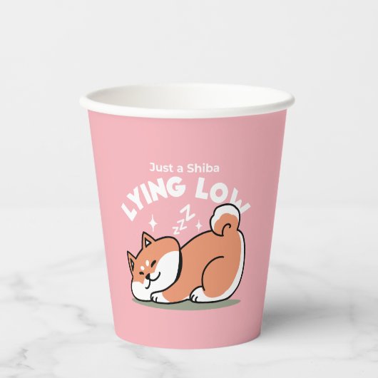 Just a Shiba Llow：かわいい柴犬デザイン 紙コップ (正面)