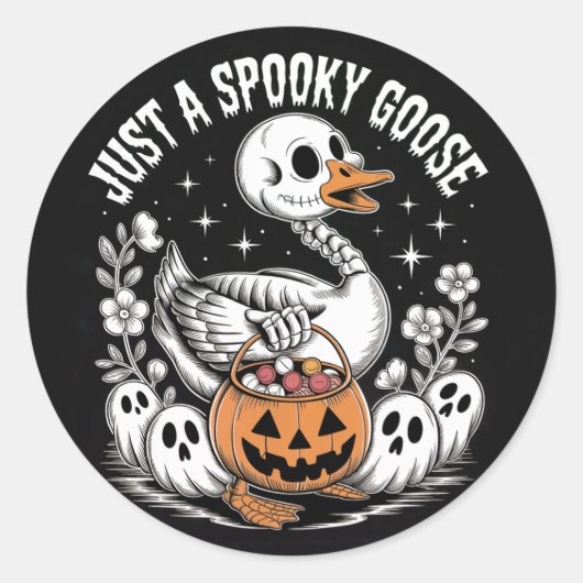 Just A Spooky Goose Halloween Sticker – Cute Funny ラウンドシール (正面)