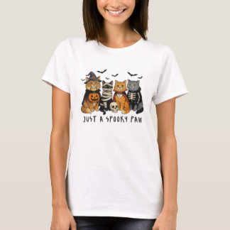 Just a Spooky Paw Halloween Cats T-Shirt Tシャツ