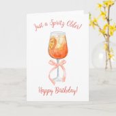 Just a Spritz Older Aperol Spritz Birthday カード (黄色い花)