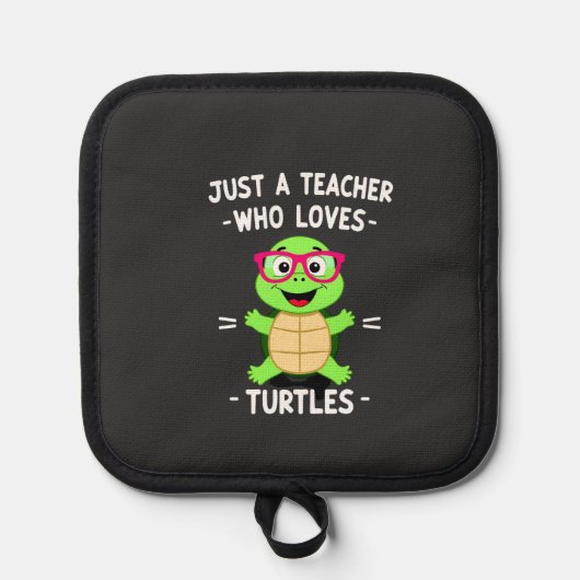 Just a Teacher Who Loves Turtles Turtle Lover Educ 鍋敷き (正面)
