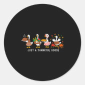 Just A Thankful Goose Silly Thanksgiving Fall ラウンドシール (正面)