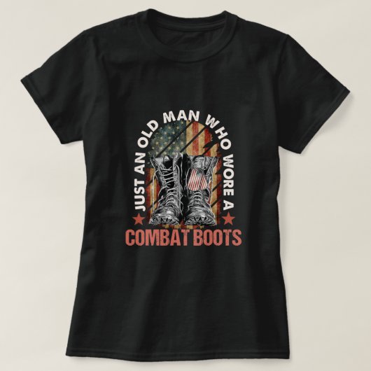 Just An Old Woman Who Wore Combat Boots T-Shirt Tシャツ (デザイン正面)