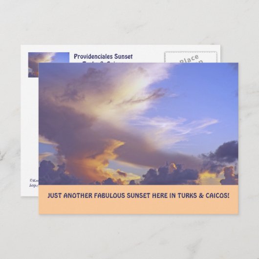 "JUST ANOTHER FABOROUS SUNSET" (TURKS&CAICOS POSTC ポストカード (正面/裏面)