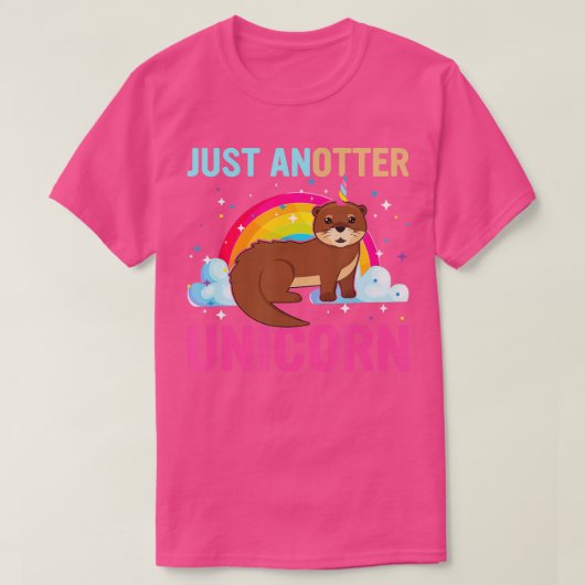 Just Anotter Unicorn OtterとUnicorn おもしろい Tシャツ (デザイン正面)