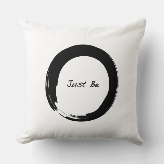 「Just Be」と禅のシンボル クッション (正面)