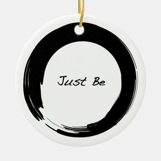 「Just Be」と禅のシンボル セラミックオーナメント (正面)