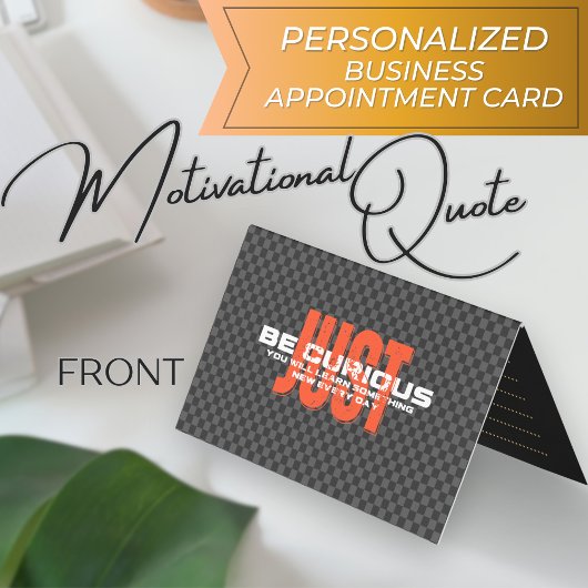 Just Be Curiousビブ前向きスアポイントメントカード 名刺