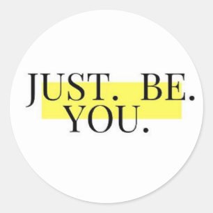 Just Be You黒いタイプの黄色の長方形ステッカー ラウンドシール