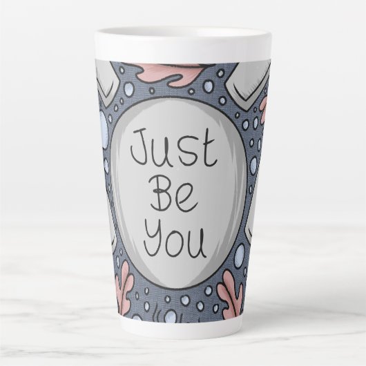 Just be you- hand drawn illustration  カフェラテマグ (正面)