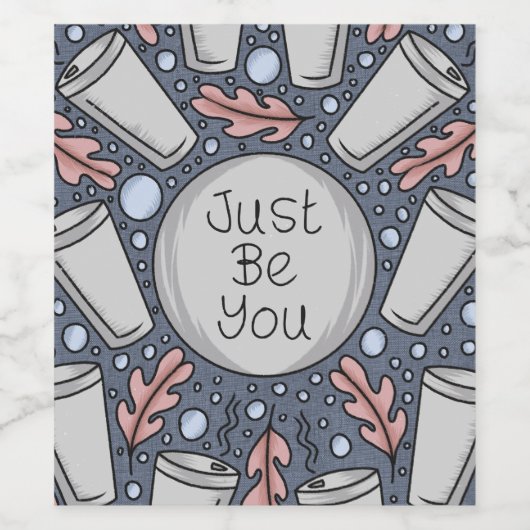 Just be you- hand drawn illustration  ワインラベル (シングルラベル)
