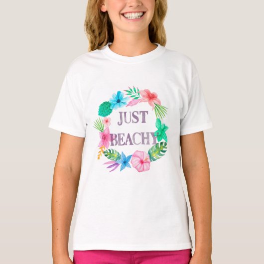 Just Beachy Tropical Flower T-shirt for Girls Tシャツ (正面)