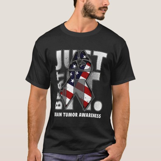 Just Beat It Brain Tumor Awareness American Flag Tシャツ (正面)
