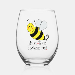 Just Bee 素晴らし Cute Yellowのまわりに ステムなしワイングラス