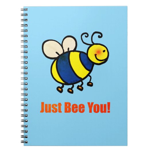 Just Bee You Happy Cartoon Bee ノートブック (正面)