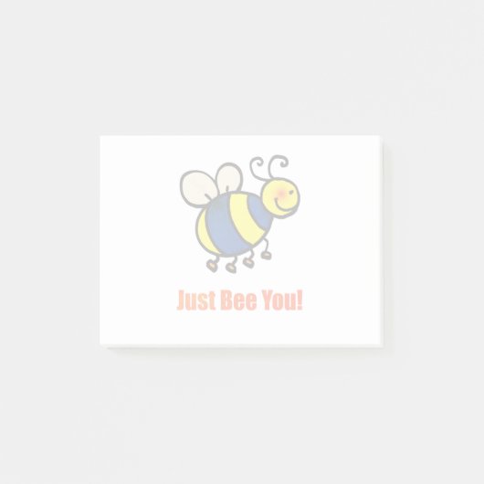 Just Bee You Happy Cartoon Bee ポストイット (正面)