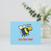 Just Bee You Happy Cartoon Bee ポストカード (スタンド正面)