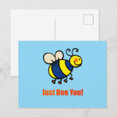 Just Bee You Happy Cartoon Bee ポストカード (正面/裏面)