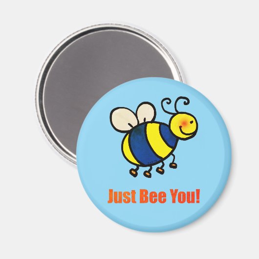 Just Bee You Happy Cartoon Bee マグネット (正面/裏面)
