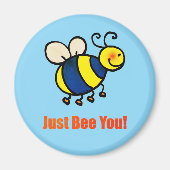 Just Bee You Happy Cartoon Bee マグネット (正面)