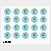 Just Bee You Happy Cartoon Bee ラウンドシール (シート)