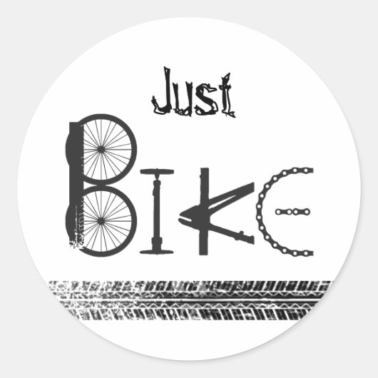 "Just Bike" Graffiti from Bike Parts & Tire Tracks ラウンドシール (正面)
