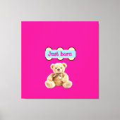 Just Born テディベアデザイン キャンバスプリント (正面)