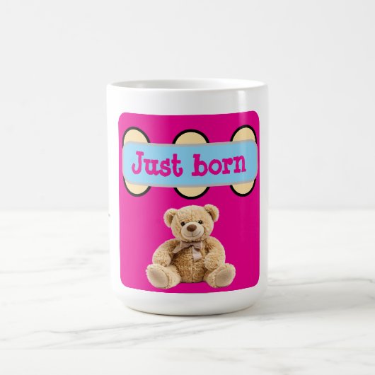 Just Born テディベアデザイン コーヒーマグカップ (中央)