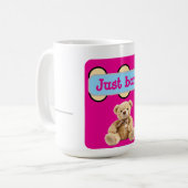 Just Born テディベアデザイン コーヒーマグカップ (正面左)