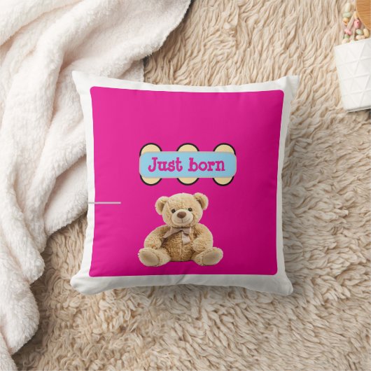 Just Born Teddy Bear Design クッション (ブランケット)