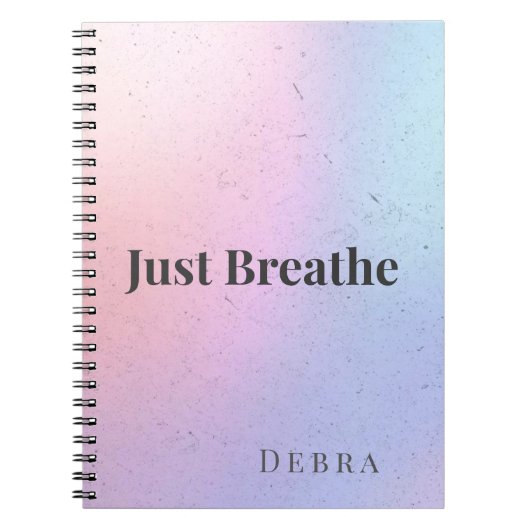 Just Breathe カームノート ノートブック (正面)