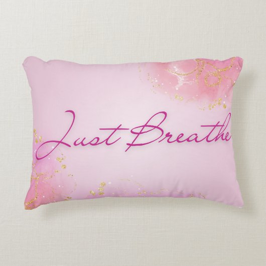 Just Breathe - ピンクセレニティギフト アクセントクッション (正面)