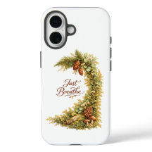 Just Breathe 松ぼっくり 水彩 iPhone 16 カバー