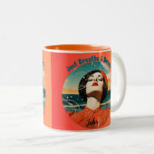 Just Breathe and Dream Retro Orange coffee mug ツートーンマグカップ (正面右)