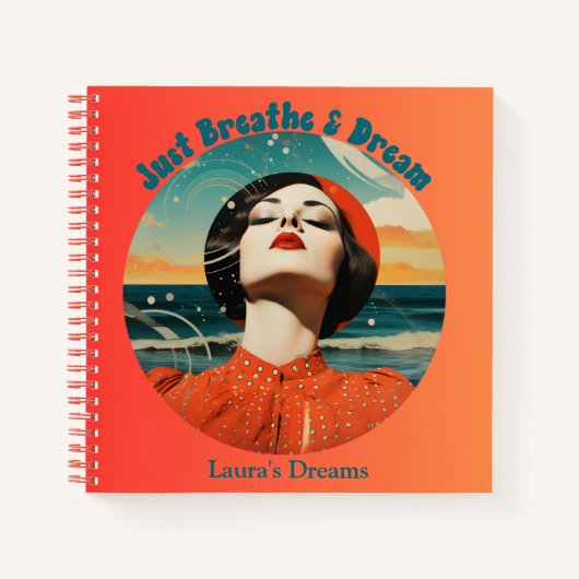 Just Breathe & Dream Retro Journal ノートブック (正面)