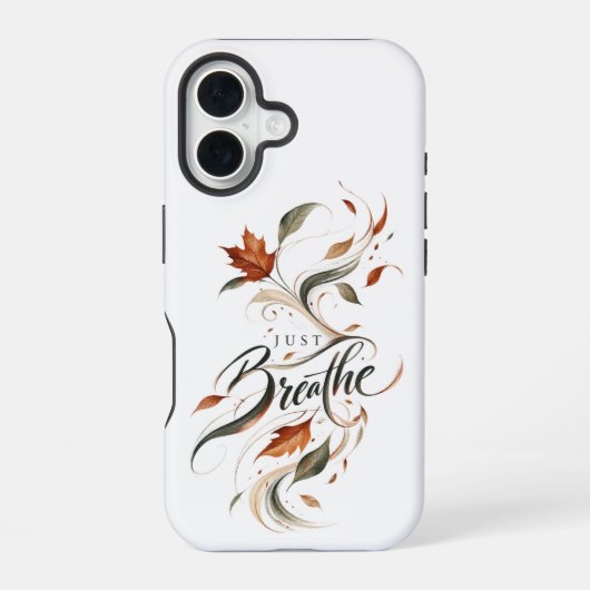 Just Breathe Fall Leaf iPhone 16 カース 16ケース (裏面)