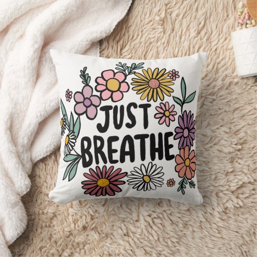 JUST BREEZEフローラかわいいデイジー手描き クッション (ブランケット)
