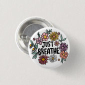 JUST BREEZEフローラかわいいデイジー手描き 缶バッジ (正面&裏面)