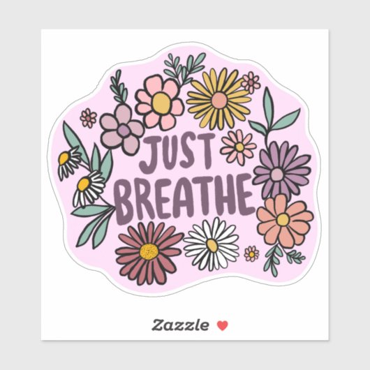 JUST BREEZEフローラかわいい紫のデイジー手描き シール (シート)