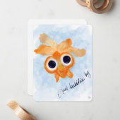 Just Bubblin By Watercolor Goldfish Flat Notecard ノートカード (正面/裏面インサイチュ)