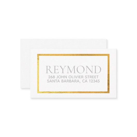 Just Business Name and Address シンプルChic 名刺 (正面/裏面インサイチュ)