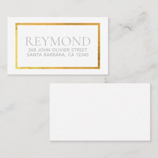 Just Business Name and Address シンプルChic 名刺 (正面/裏面)