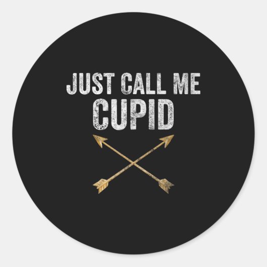 Just Call Me Cud Shirt Retro Arrow Valentine Day  ラウンドシール (正面)